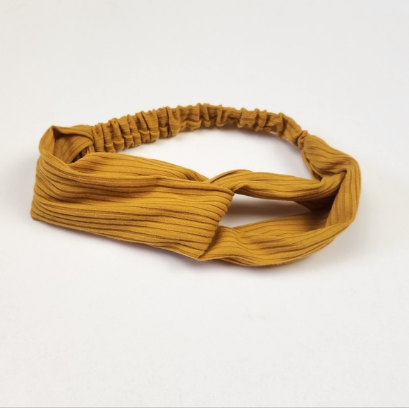 Unknown Accessories - FREE WITH PURCHASE! Mustard Yellow Ribbed Knotted Headband